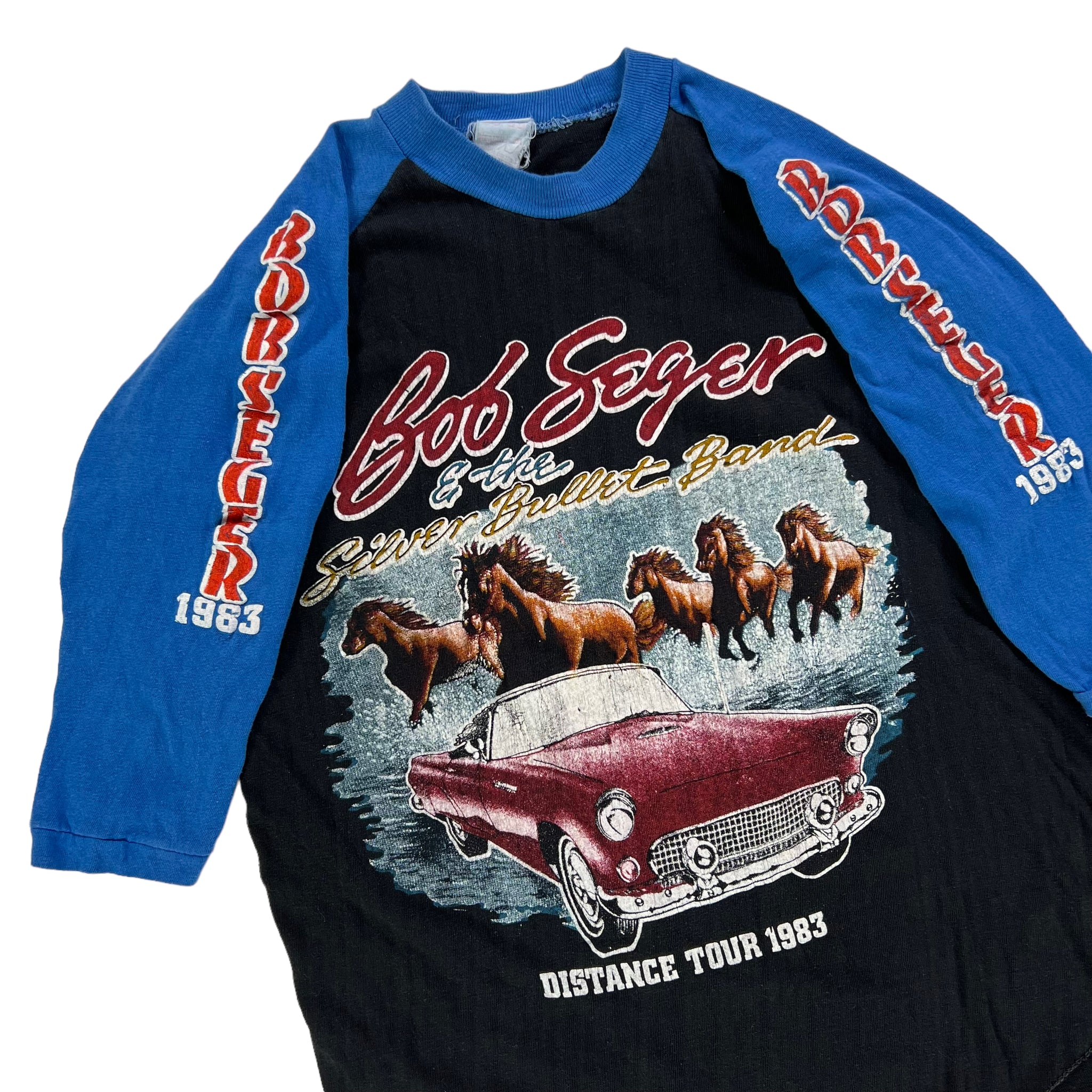 Vintage 1983 Bob Seger & the silver bullet band distance tour raglan band  tee (M/L)