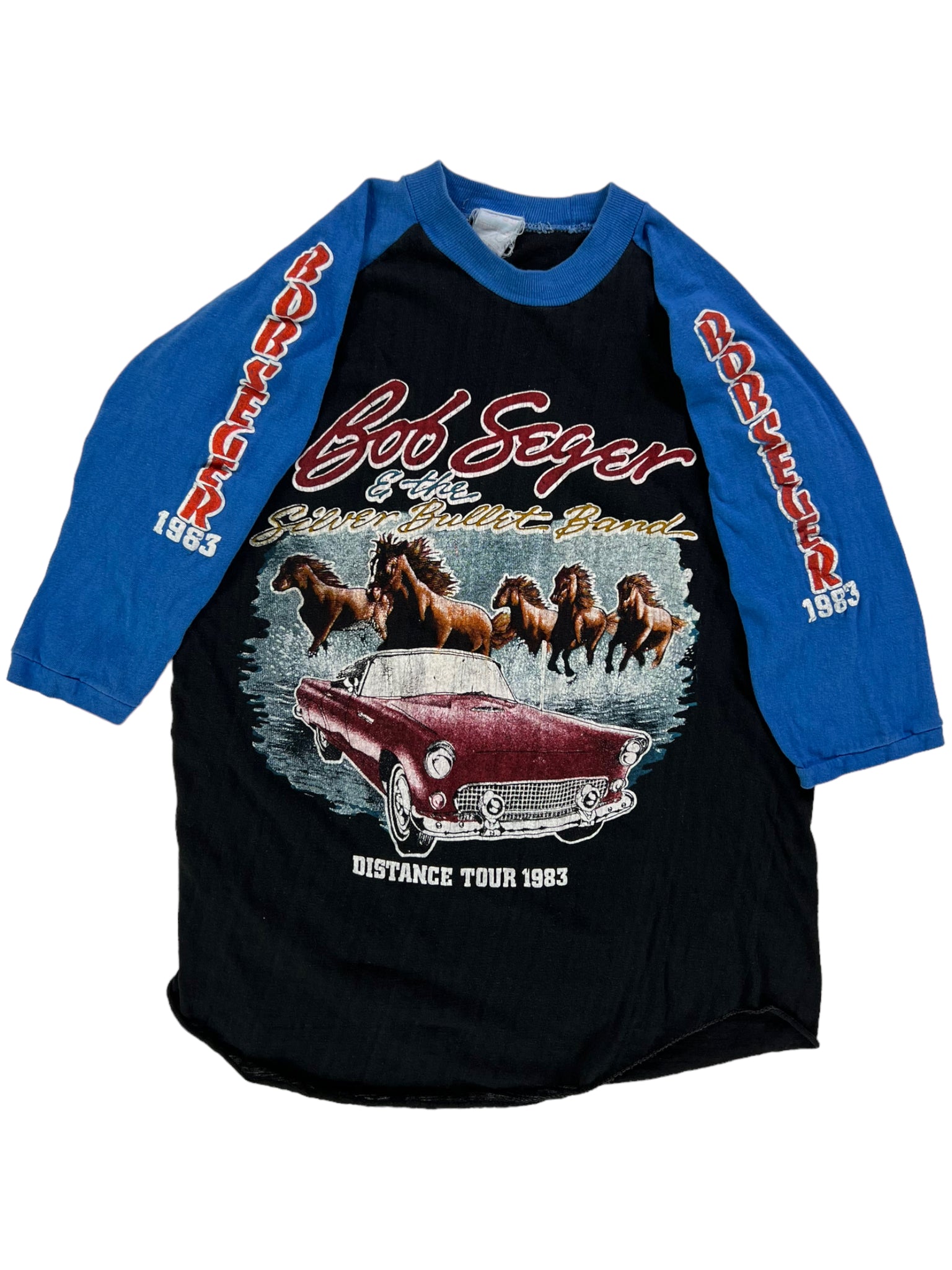 Vintage 1983 Bob Seger & the silver bullet band distance tour raglan band  tee (M/L)