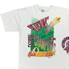 Load image into Gallery viewer, Vintage 1992 Salem Washington Redskins Aerial Assault Super Bowl Champions All over print AOP tee (XL)