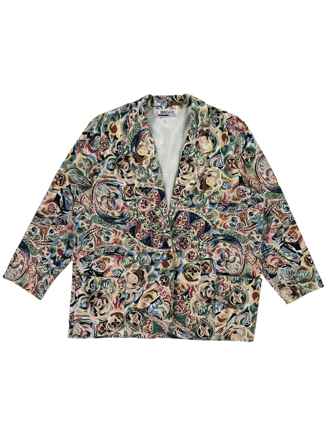 Vintage 90s Briggs New York all over print floral AOP women’s layering shirt jacket (18W)