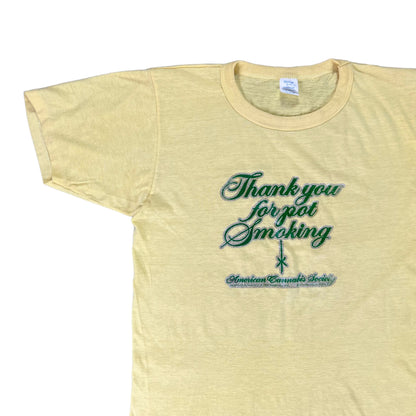 Vintage 1978 Thank You For Pot Smoking American Cannabis Society tee (M)