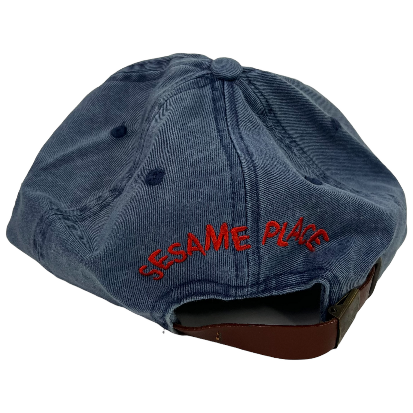 Vintage 2000s Elmo Sesame Place denim strap back hat