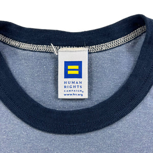 Vintage 2000s Human Rights Campaign mini logo ringer tee (L/XL)