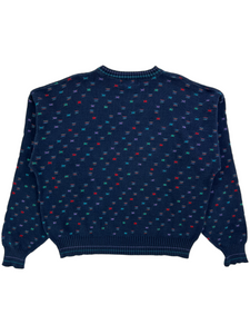 Vintage 90s Tricots St. Raphael multicolor navy sweater (XL)
