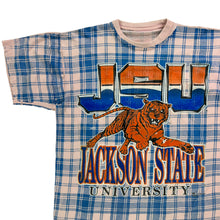Load image into Gallery viewer, Vintage 90s Jackson State University JSU Tigers all over jumbo print tee (XL)