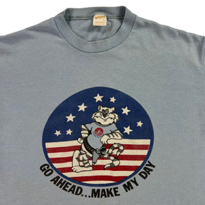 Vintage 80s Tomcat Go Ahead… Make my day! faded tee (M/L)