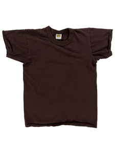 Vintage 70s Russell Athletic YOUTH blank brown tee (YM)