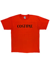 Load image into Gallery viewer, Vintage Y2K Halloween “ COSTUME “ orange spooky text tee (L)