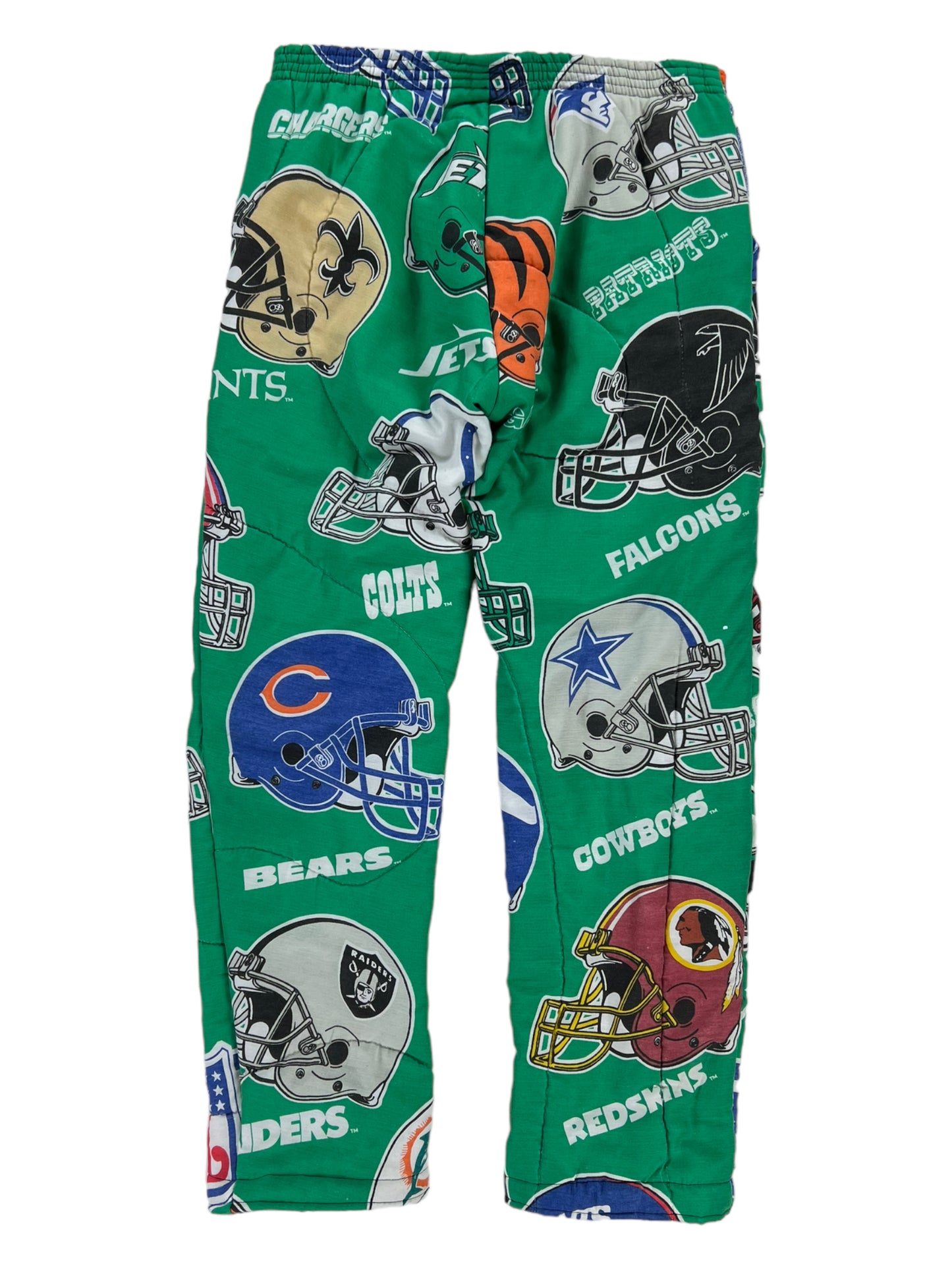 Vintage 1993 Upcycled NFL all over print football pants (L)