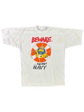 Load image into Gallery viewer, Vintage 2000s Beware the dog NAVY graphic tee (M)